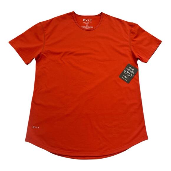 NWT BYLT T-Shirt Men XL Orange Drop Cut Short Sleeve Athletic Fit Workout Casual - Picture 8 of 8